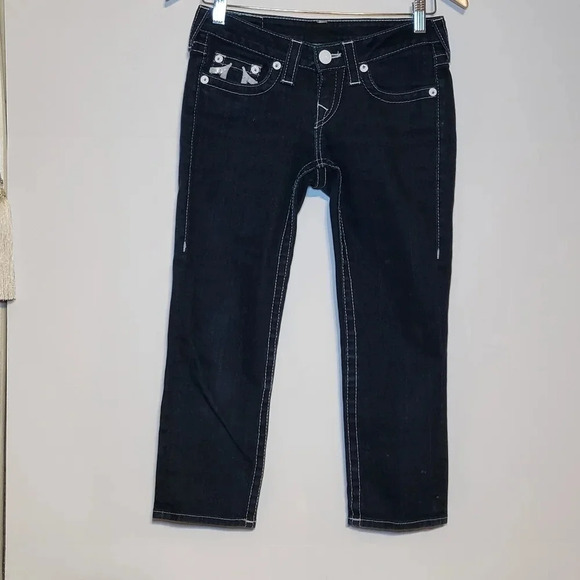 True Religion Lola Jeans Sequin Pocket Logo Cut:603155 style:104H06CI #0014 - Picture 3 of 10